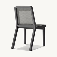 Nordic Resort Table et chaise d'extérieur à manger en aluminium imperméable pour patio ensemble de mobilier d'extérieur Villa Hotel PE chaises de jardin en rotin