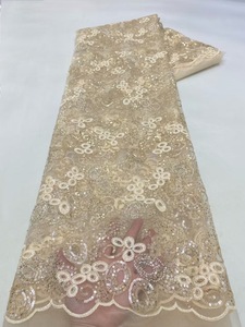 NI.AI nuovo stile annulla la sequenza ricamata tessuto materiale di abbigliamento tessuto con perline in pizzo tessuto con perle - Product Image 6