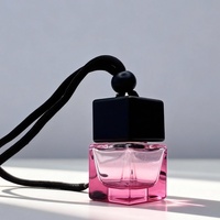 Vente flash : flacon diffuseur de parfum pour voiture, petit format 8 ml, carré, vide, couleur dégradée noire, à suspendre dans la voiture