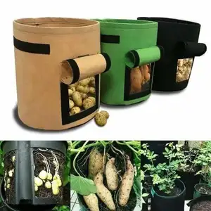Aeration Recycled Planters Felt Bags Vegetable Garden Plant Flower Pots Potato Grow Bags