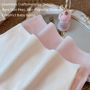 Mutande Premaman a Vita Alta a Costine Taglie Forti, Senza Cuciture, Elasticizzate, con Apertura Intima in Puro Cotone, Traspiranti, Vestibilità Ampia - Product Image 2