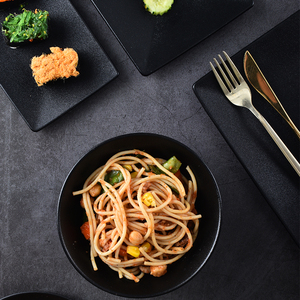 Vente en gros de vaisselle en céramique de style <span class=keywords><strong>chinois</strong></span> pour buffet glaçure noire avec point de retrait vaisselle de <span class=keywords><strong>service</strong></span> à domicile ustensiles de cuisine à motifs - Product Image 4