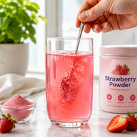 Bubuk Stroberi Ekstrak Herbal Beku Kering Kosmetik Perawatan Kulit Alami Kelas Makanan Minuman Grosir Suplemen Kue Nutrisi
