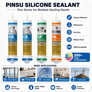 Sellador de Silicona Ácida PINSU GP 300ml, Secado Rápido, Fuerte Adhesión, Multiusos, Impermeable, Pegamento para Vidrio, Ventanas y Puertas, Venta al Por Mayor - Product Image 5