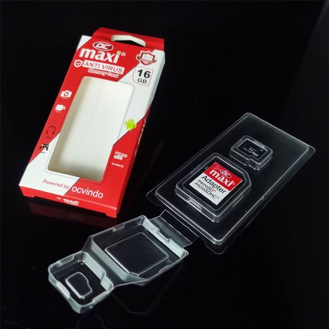 Yuxuan Custom Clear Plastic Clamshell Blister Packaging Box for Micro SD Memory Card