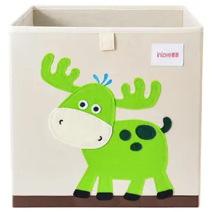 Caja de almacenamiento de dibujos animados para niños de alta calidad, diseño cuadrado plegable para organizadores del hogar para suministros diarios, almacenamiento de ropa y salud