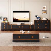 Meuble TV et table basse de style vintage français, armoire de rangement, design du milieu du siècle, bois massif, respectueux de l'environnement, convient aux téléviseurs de 55 à 59 pouces