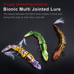 Appât dur flottant de type poisson nageur pour la pêche, leurre pour attraper des poissons comme les brochets, les ménés, les ménés et les bars, à jointure multiple, matériel pour pécher dans l'océan, mm - Product Image 4