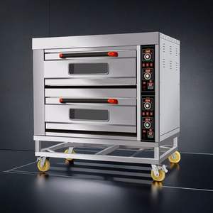 Backery Gasofen Gastro Ofen Pizza Ausrüstung Vier Rotatif A Gaz Pizza ofen Gas brenner 2 Deck Gas Hgo Avec Chamote Set Propan - Product Image 1