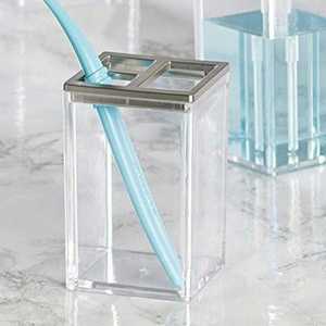 Factory 12460 Transparent Plastic Desktop Organizer Pen Box and <strong>Water</strong> Cup for Toiletries Storage - Product Image 4