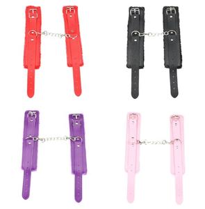 ชุด bondage เซ็กซี่สีดำสีแดงสีม่วงกุญแจมือหนังพร้อมโซ่พันธนาการ BDSM - Product Image 2