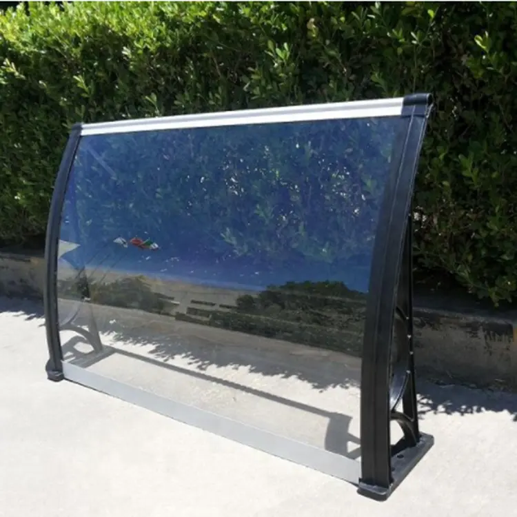 Toldo de puerta de policarbonato con soporte para balcón, Panel solar, toldos de aluminio y Metal de plástico, toldo Manual de protección UV para PC