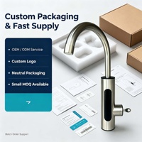 Robinet d'eau chaude instantanée en acier inoxydable personnalisé OEM ODM, certifié CE RoHS, pour la maison, le garage, la cuisine, le camping-car, l'évier, robinet électrique IPX4