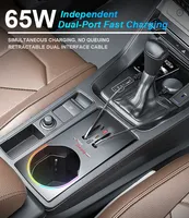 Station d'accueil Vtear pour voiture, câble de charge rapide rétractable 65W, hub, pièces de décoration intérieure, accessoires automobiles pour Audi Q3 f3 2019-2026
