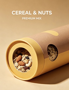 Tubo de Papel Texturizado Premium Personalizado para Almacenamiento de Aperitivos Secos y Frutos Secos - Product Image 3