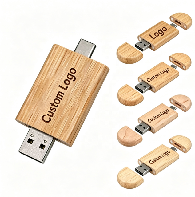 Bamboo USB Flash Drive Swivel USB 3.0 High Speed 8GB 16GB 32GB 64GB 128GB Custom Logo Eco-friendly Wholesale Promotional Gift