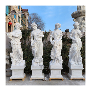 Vida tamanho estátua arte pedra jardim mármore exterior escultura quatro temporadas escultura - Product Image 4