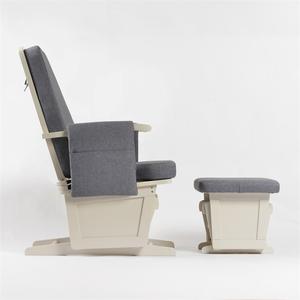 Premium Modern <b>Wooden</b> Nursing Glider <b>Chair</b> with Ottoman Smooth Rocking Motion Storage Pockets for Home Office or Living Room - Product Image 2