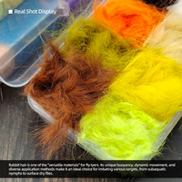 Ensemble de fibres de poil de lapin multicolores - Matériel pour la pêche à la mouche, hameçons de pêche, zonker de lapin