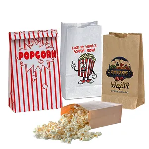 Sacs de pop-corn jetables en papier Kraft Recyclable de haute qualité, récipient alimentaire