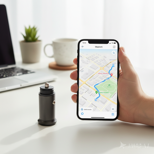 Traceur GPS 2-en-1 pour voiture et <span class=keywords><strong>chargeur</strong></span> double USB/Type-C avec alarme, compatible avec l'application Localiser, pour la navigation et le suivi de stationnement - Product Image 1