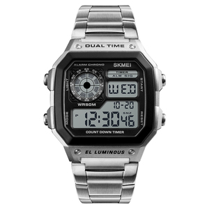 Orologio Digitale da Uomo Oro Rosa Classico Sportivo Retrò Impermeabile 50m Skmei 1335 - Product Image 3