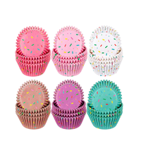 Plateau d'emballage à cupcake, 1 pièce, plateau d'emballage, tasse de cuisson en papier, 3oz 11cm, moule à gâteau standard avec impression à rayures