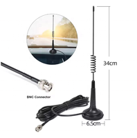 Antena Radio CB 27MHz dengan Adaptor BNC dan Dudukan Magnetik Kompatibel dengan Radio Truk President Midland Cobra Uniden Anytone