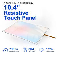Layar Sentuh Resistif 4 Kawat Ukuran 10.4 Inci Kustom, Panel Sentuh Kaca Film 174x225.3mm untuk Sistem Kontrol HMI Industri