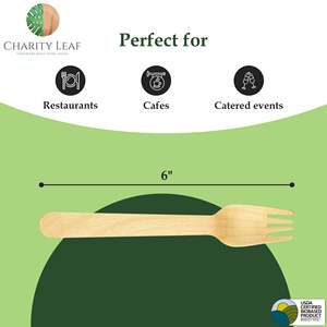 Tenedores de madera de abedul - Paquete de 100 - Product Image 3