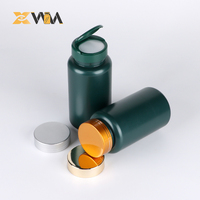 Récipient HDPE noir direct d'usine 150-200ml avec capuchon à double verrouillage, pot de col de 47mm bouteille de supplément