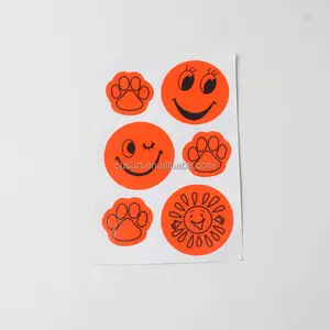 Harga pabrik Reflektif keselamatan kuning Retro kustom PVC Senyum stiker reflektif untuk anak-anak