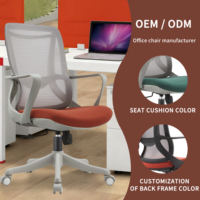 Chaise en maille respirante à dossier moyen - 360 °   Chaise de bureau pivotante et réglable en hauteur pour les employés de bureau