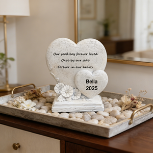 Estatua Conmemorativa <span class=keywords><strong>de</strong></span> Mascotas en Forma <span class=keywords><strong>de</strong></span> Corazón <span class=keywords><strong>de</strong></span> Resina Personalizable - Nombre/Cita Grabable, Diseño con Detalles Florales, <span class=keywords><strong>para</strong></span> Decoración <span class=keywords><strong>de</strong></span> Jardín y Recuerdo Conmemorativo - Product Image 3