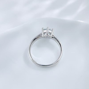 <span class=keywords><strong>Anillo</strong></span> de Diamante Cultivado en Laboratorio, Redondo, de Seis Puntas, Simple y Elegante, en Plata de Ley 925, para Compromiso, Boda, Joyería Fina para Mujer - Product Image 3