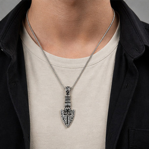 Yunnique – collier avec pendentif croix en acier inoxydable, unisexe, Style Punk, Design géométrique, motif nuages de bon augure, JD215 - Product Image 4