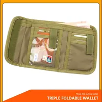 Dompet Taktis EDC Pria Multifungsi Kapasitas Besar PU Nylon Tempat Kartu ID Lipat Portabel