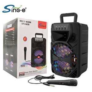 Zqs6139 Cho <span class=keywords><strong>Bluetooth</strong></span> Ngoài Trời Di Động 6-Inch Thẻ Âm Thanh Loa Siêu Trầm RGB <span class=keywords><strong>LED</strong></span> Cho Nhà Theatre Bên Giai Đoạn Đèn Máy Tính Loa - Product Image 1