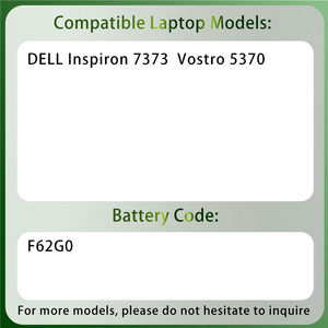 工厂批发 F62G0 笔记本电脑电池 适用于戴尔 Inspiron <span class=keywords><strong>7373</strong></span> Vostro 5370 笔记本电池 - Product Image 2