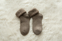 Chaussettes d'hiver en laine alpaga pour femmes, chaud, épais, en cachemire, thermique, nouvelle tendance, Logo personnalisé, pour l'extérieur