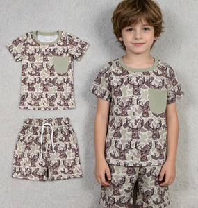 Ensemble de vêtements pour bébé garçon RTS Boutique Casual Summer Hunting Camouflage T-shirt et short 2 pièces Tenues pour enfants - Product Image 3