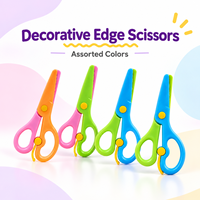 Ciseaux décoratifs pour enfants Bachang, 5 pouces, pointe arrondie sûre, coupe ondulée, ciseaux pour travaux manuels, projets artistiques scolaires, emballage blister