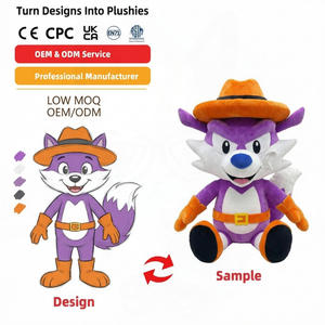 Peluche musicale danseuse personnalisée de haute qualité, mignonne, en forme de renard princesse, en tissu de coton, jouet en peluche pour enfants - Product Image 1