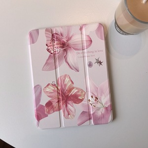 เคสใสลายดอกไม้พิมพ์ลายอะคริลิคหนัง PU พร้อมช่องใส่ดินสอสำหรับ <span class=keywords><strong>iPad</strong></span> รุ่นที่ 12 11 10 Pro 11 นิ้ว - Product Image 5