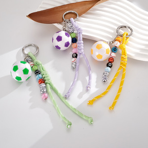 Nuevo Llavero Deportivo de PVC Negro con Cuentas y Cuerda Trenzada, Colgante para Bolso, Accesorio Hecho a Mano, Regalo - Product Image 5