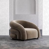Fauteuils d'Appoint Modernes Fauteuil en Velours Jaune Chambre de Luxe Canapé Simple Paresseux Chaise de Loisirs Meubles Hôtel Salon