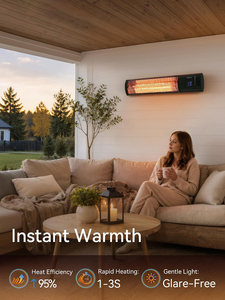 3000W IP65 <b>Outdoor</b> Black/Silver <b>Wall</b> Mounted Electric Infrared Radiant <b>Heater</b> - Product Image 3