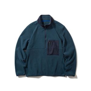 Healy <b>Men</b> Color Block Half Zip Fleece <b>Pullover</b> Stand Collar Windproof Polar Fleece <b>Jacket</b> Zipper Chest Pocket Outdoor Hiking - Product Image 5