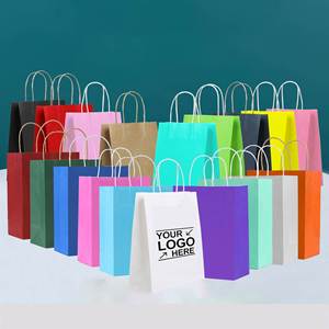 Wholesale Customizable Logo Food Grade Bio-Degradable Recycled Kraft Paper Packaging <b>Bags</b> Classic Durable Party Favor <b>Bags</b> - Product Image 3