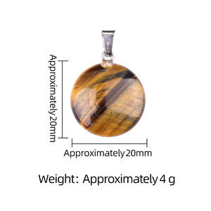 Simple élégant 20mm naturel cristal de guérison Quartz rond poli pendentif <span class=keywords><strong>breloque</strong></span> pour la fabrication de bijoux et bricolage collier décoration - Product Image 5